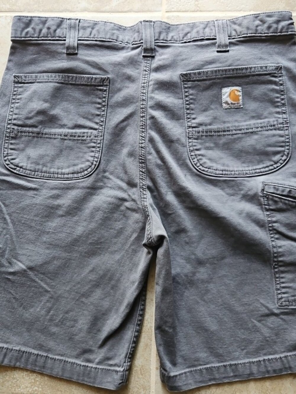 Carhartt Rugged Flex Work Shorts Mens Relaxed Fit 36 Gray Canvas Utility 102514